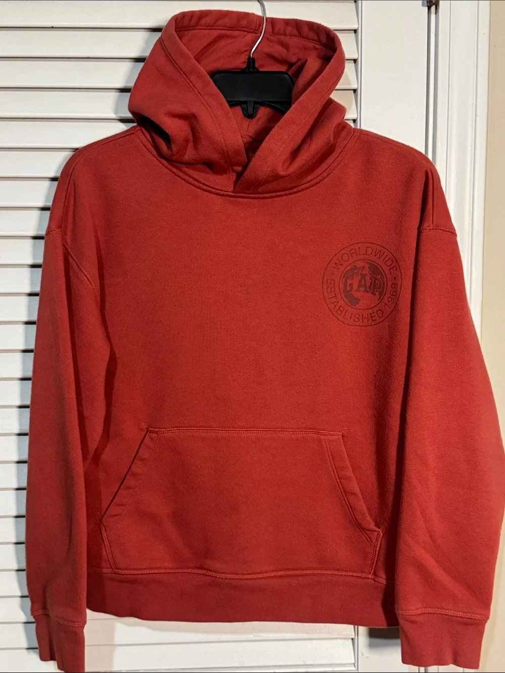 GAP Kids Orange Hoodie & Jogger Set with Blue Stripe